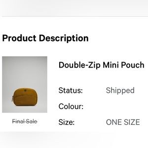 NWOT Lululemon Mini Double Zip Pouch